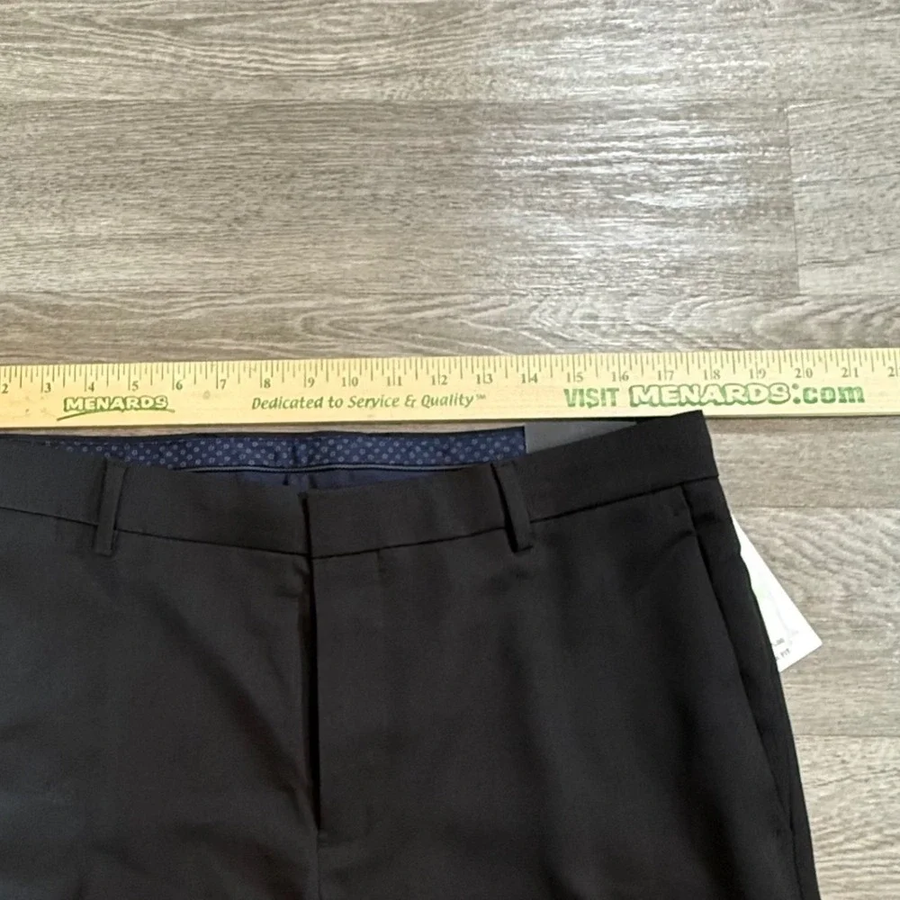 Perry Ellis Portfolio Mens Slim Fit Performance Stretch Dress Pants Black 34x30